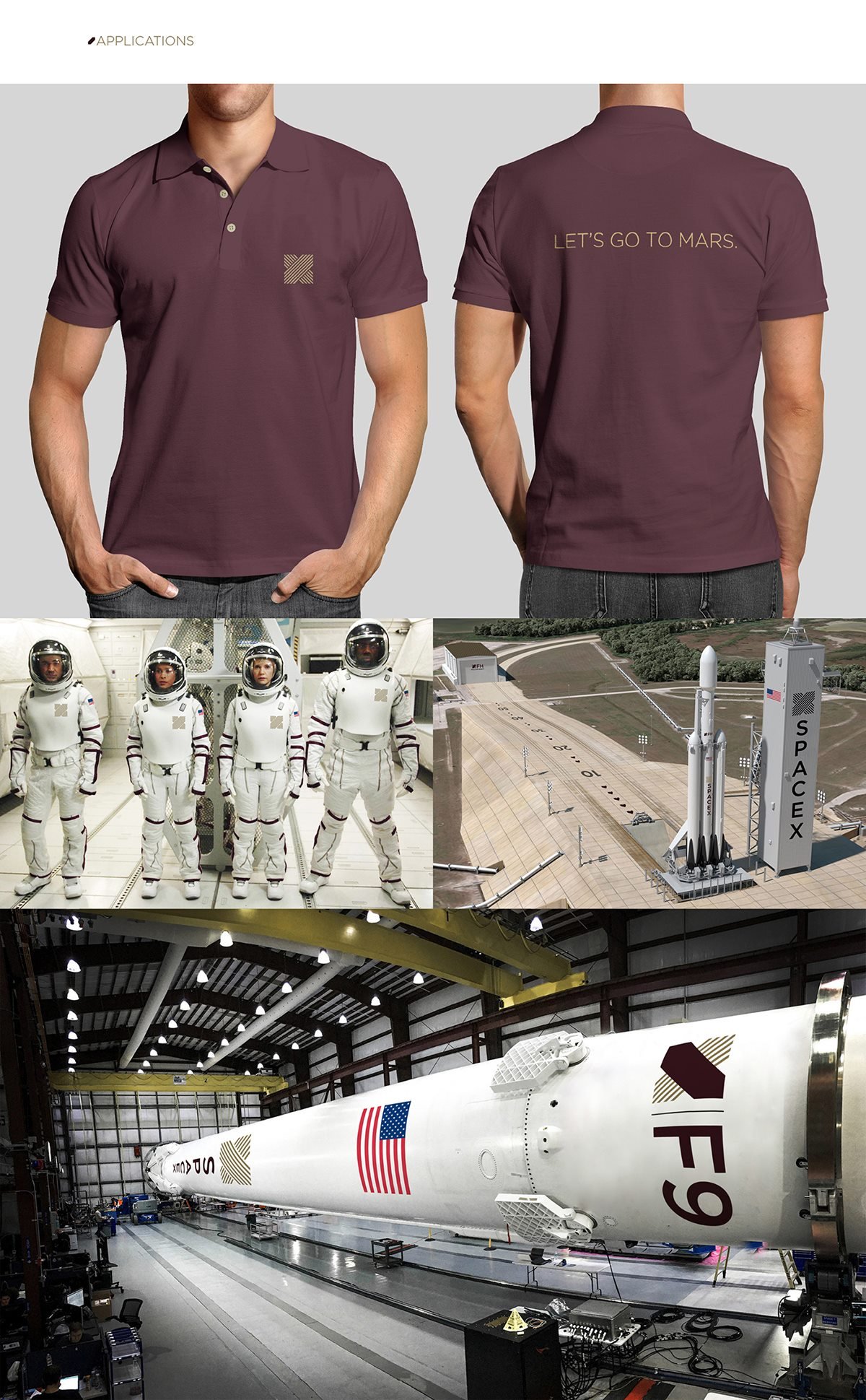 SpaceX美國(guó)航天科技品牌視覺(jué)設(shè)計(jì)  標(biāo)志應(yīng)用展示