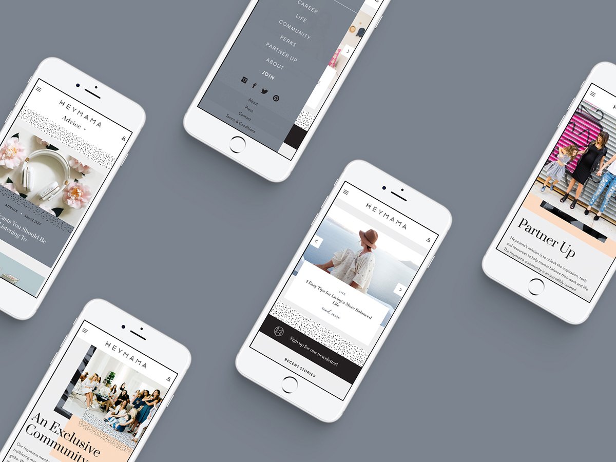 深圳VI設(shè)計(jì)  深圳VI策劃  HEYMAMA精品店VI設(shè)計(jì)形象  手機(jī)APP展示