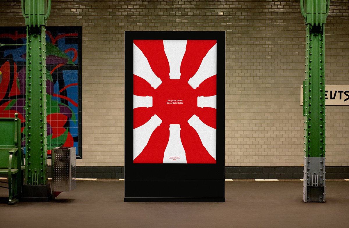 一組可口可樂創(chuàng)意海報設(shè)計和標識視覺形象設(shè)計，VI設(shè)計，創(chuàng)意海報設(shè)計，標識是視覺形象設(shè)計，可口可樂視覺形象設(shè)計