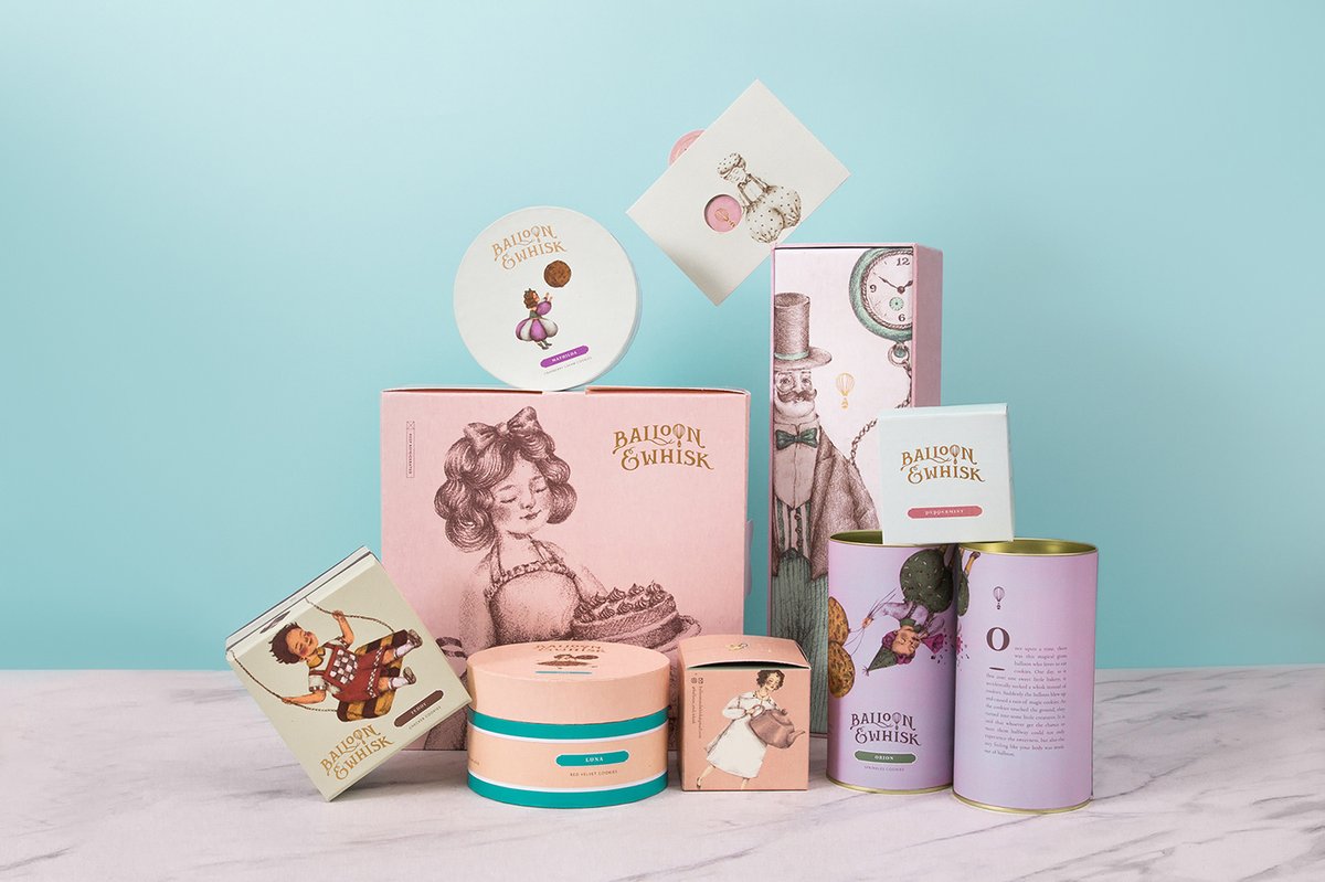 蛋糕店（食品）品牌vi設(shè)計(jì)—Balloon and Whisk 插圖賞析，vi設(shè)計(jì)，視覺(jué)形象vi設(shè)計(jì)，食品vi設(shè)計(jì)，包裝設(shè)計(jì)，蛋糕店品牌vi設(shè)計(jì)，vi品牌策劃，深圳vi設(shè)計(jì)，左右格局