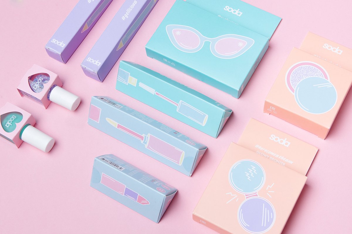 全新Soda化妝品品牌vi設計和圖標設計案例，vi設計，視覺形象設計，化妝品品牌vi設計，圖標設計，化妝品vi設計，品牌vi設計，vi品牌策劃，深圳vi設計，左右格局