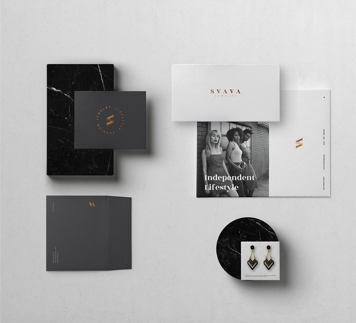 優雅與力量——Svava珠寶品牌配飾vi設計和圖形設計案例，vi設計，珠寶vi設計，配飾品牌vi設計，品牌包裝設計，品牌vi設計，品牌vi策劃，深圳vi設計，左右格局